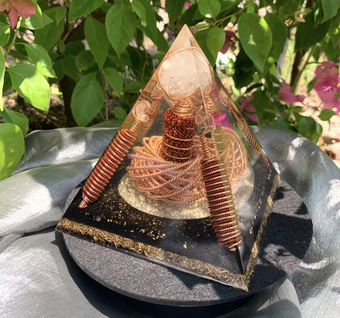 Orgonite Pyramid with Quartz Sphere