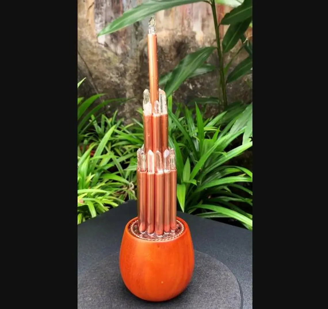 19 Copper Orgone Tower Quartz Crystals