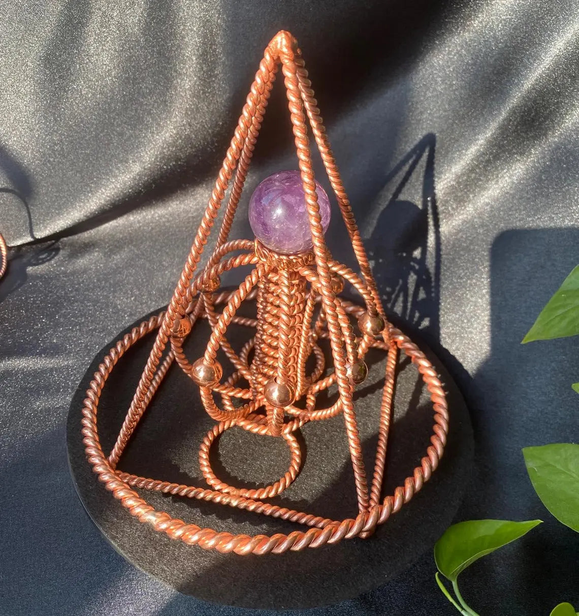 Tensor Pyramid with Amethyst Sphere