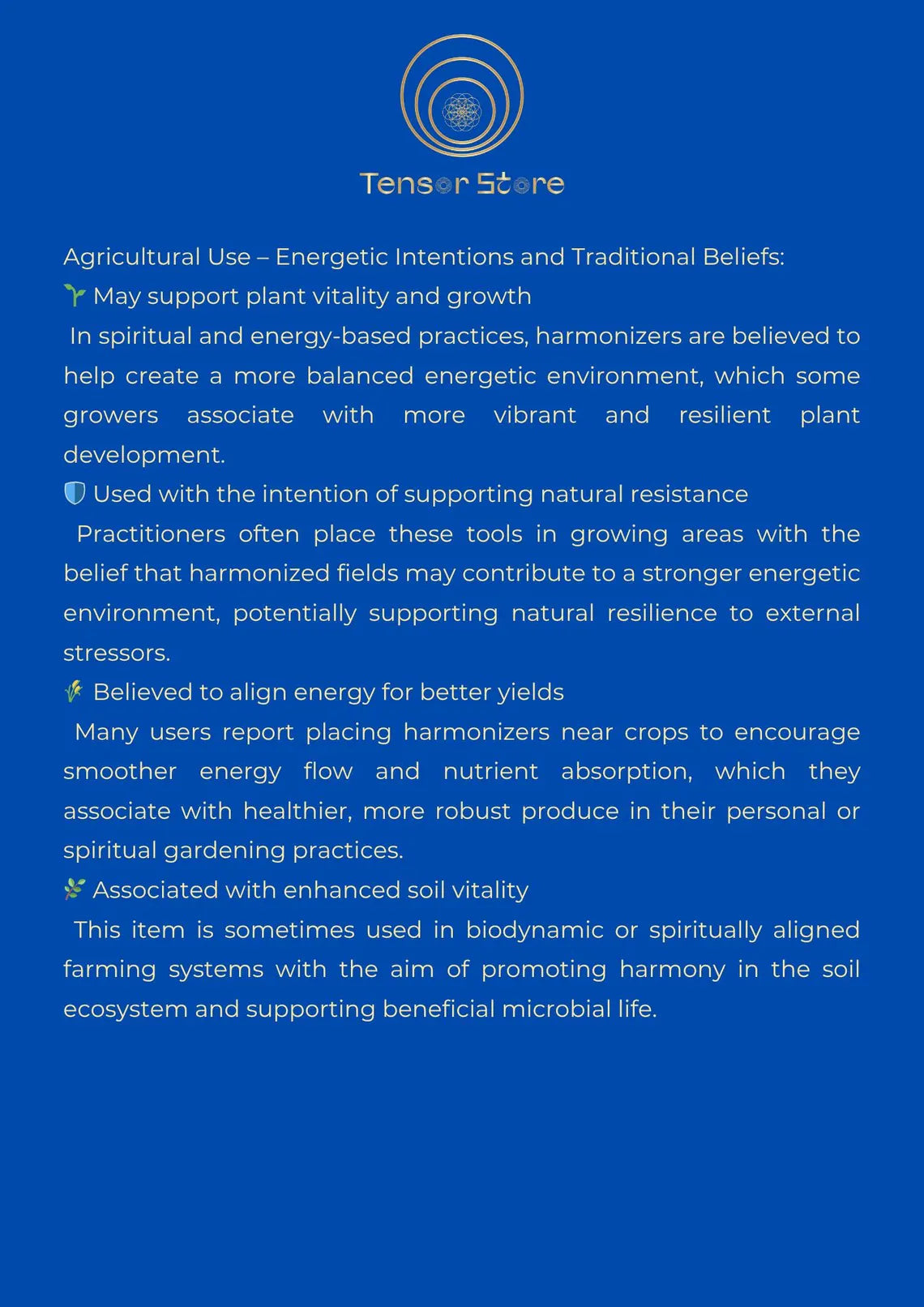 Agriculture Tensor Harmonizer for Electroculture
