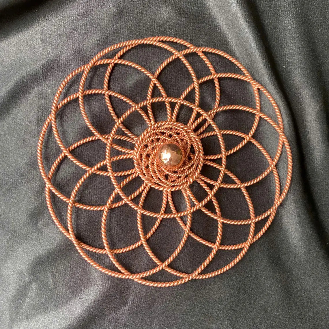 Flower of Life Tensor Ring Combine With 7 Chakra Crystals