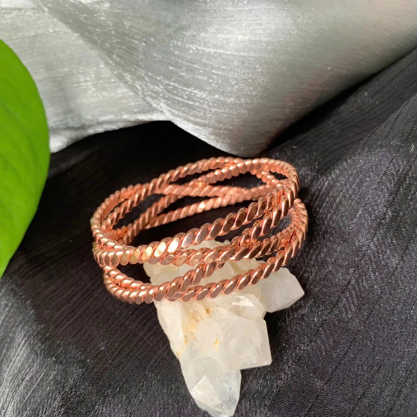 Celestial Convergence Bracelet – 4-Ring Copper Tensor Sphere