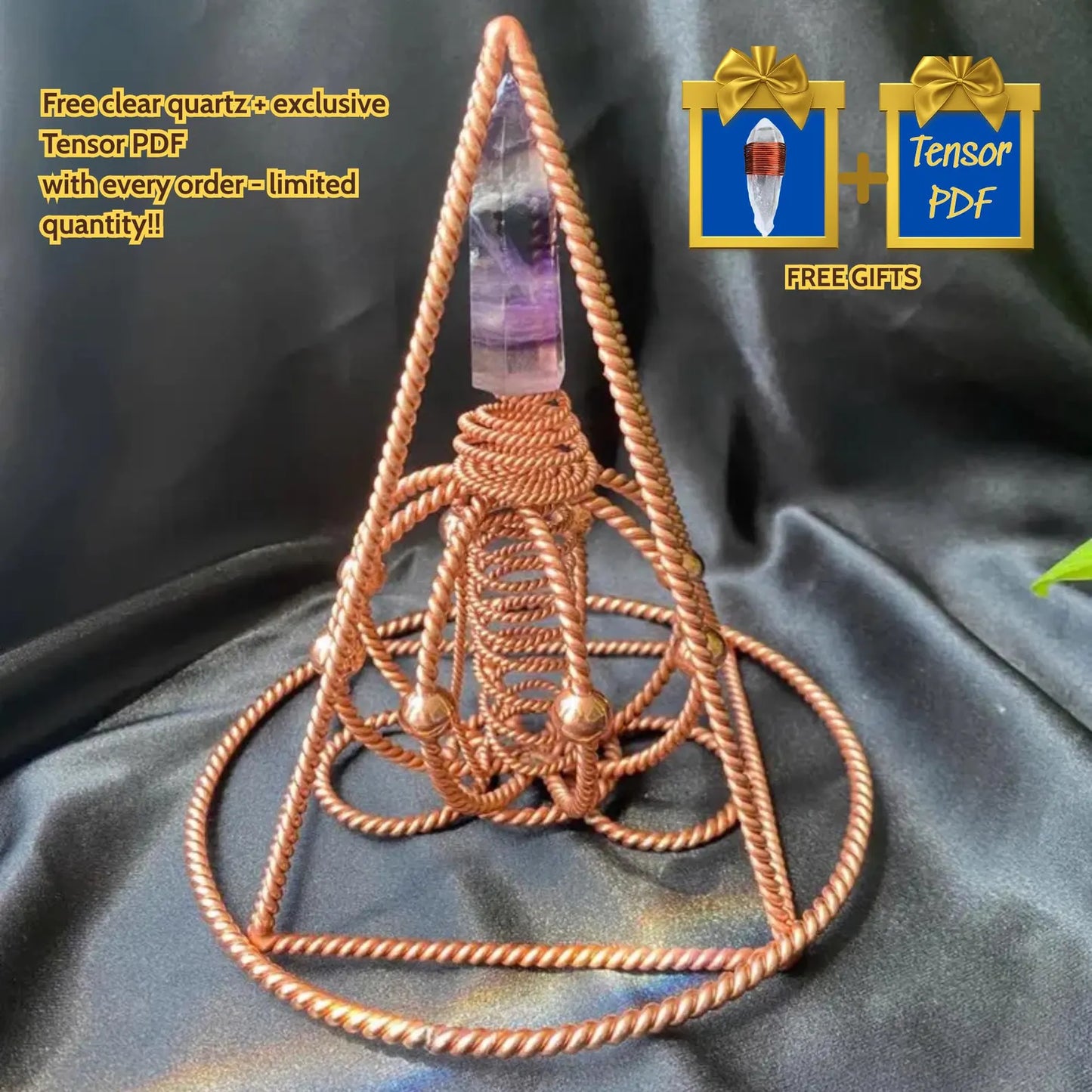 Rainbow Fluorite Copper Pyramid