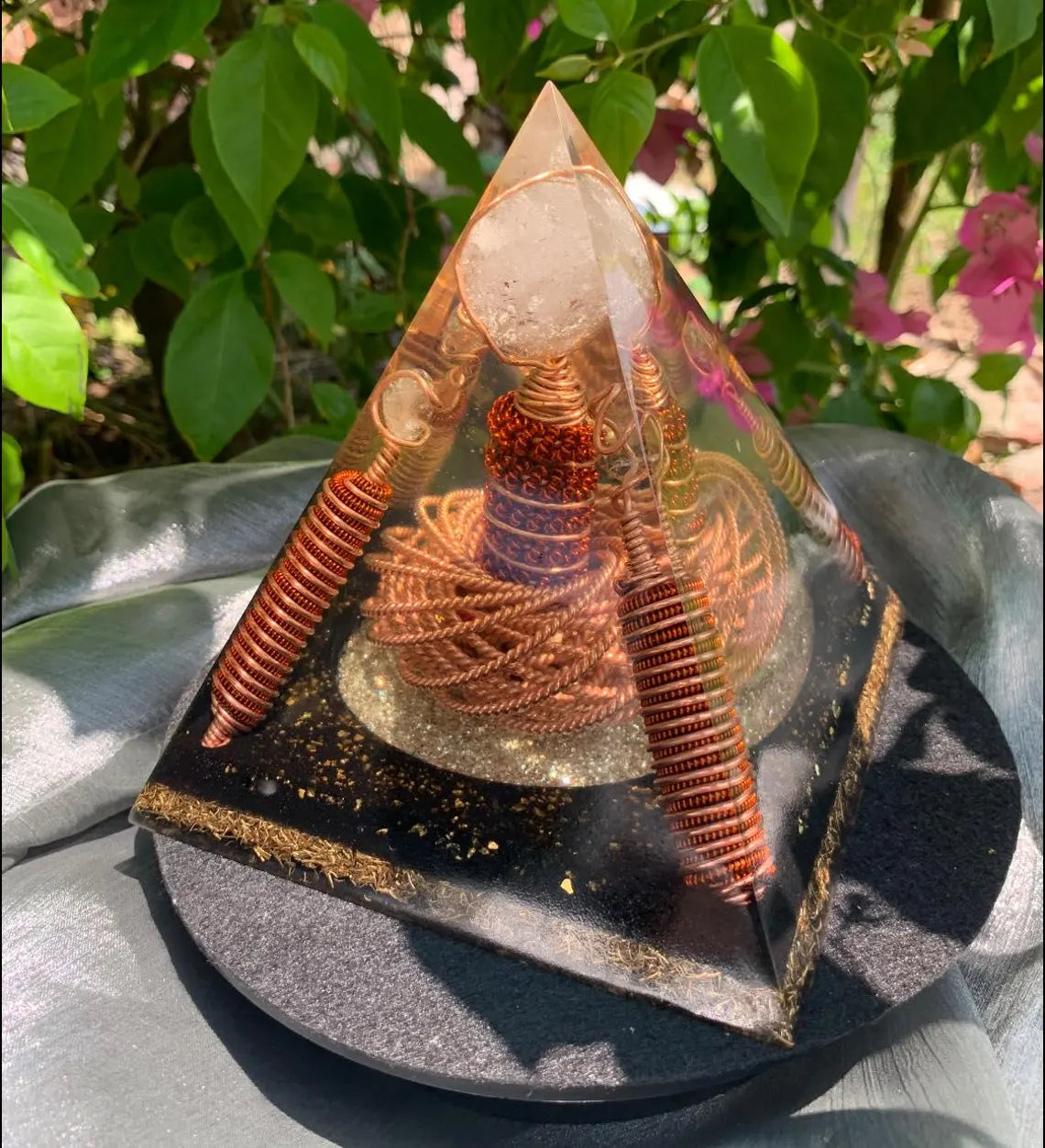 Orgonite Pyramid with Quartz Sphere