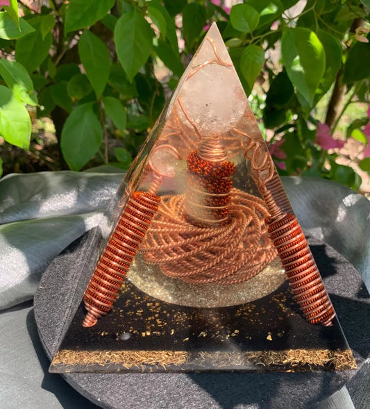 Orgonite Pyramid with Quartz Sphere
