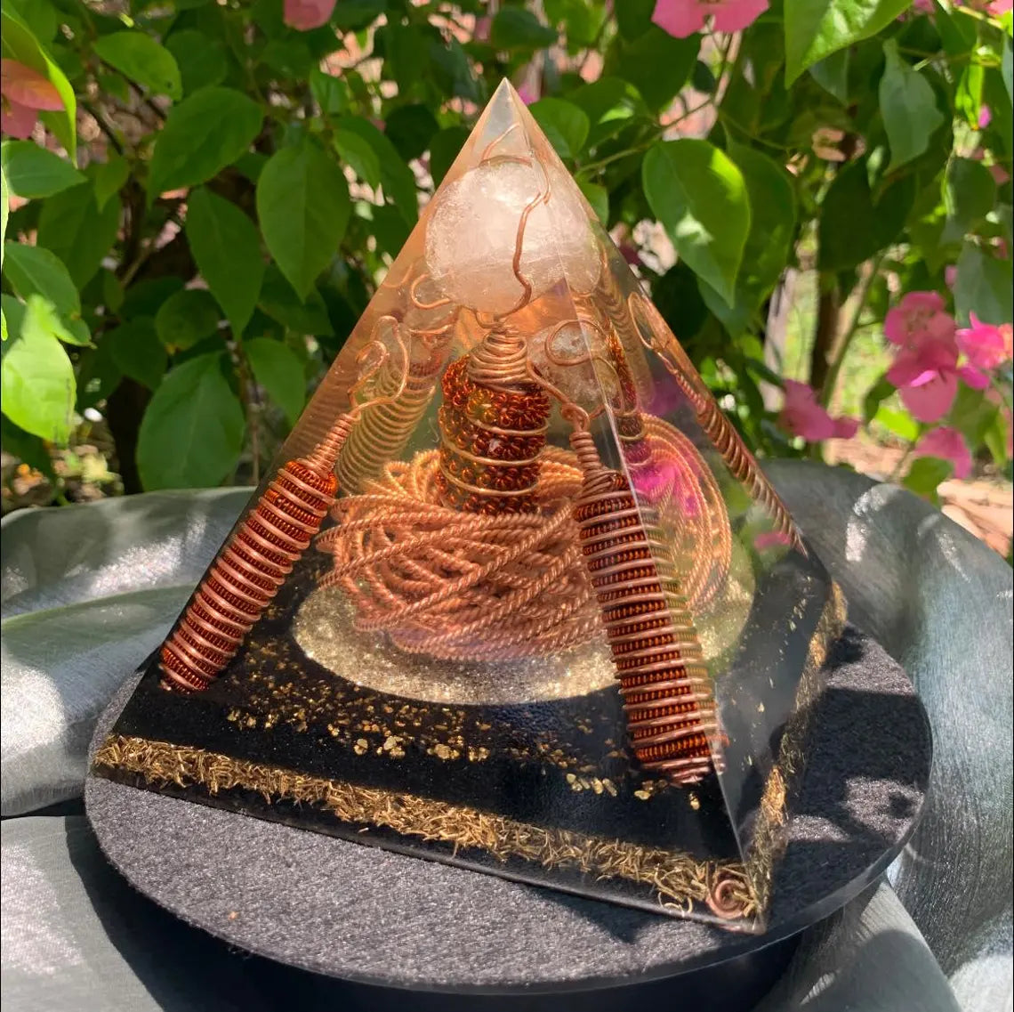 Orgonite Pyramid with Quartz Sphere