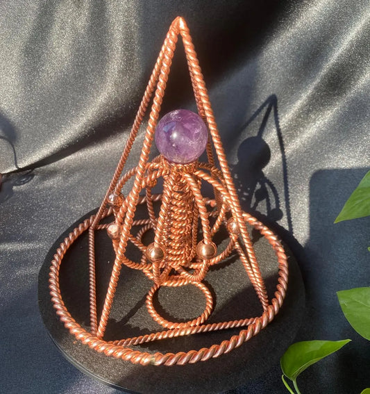 Tensor Pyramid with Amethyst Sphere