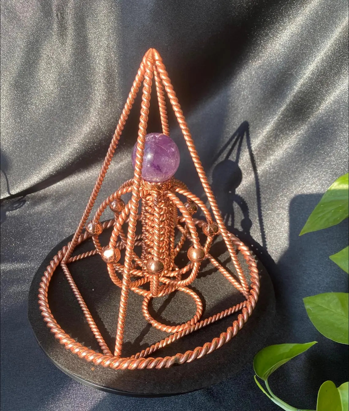 Tensor Pyramid with Amethyst Sphere