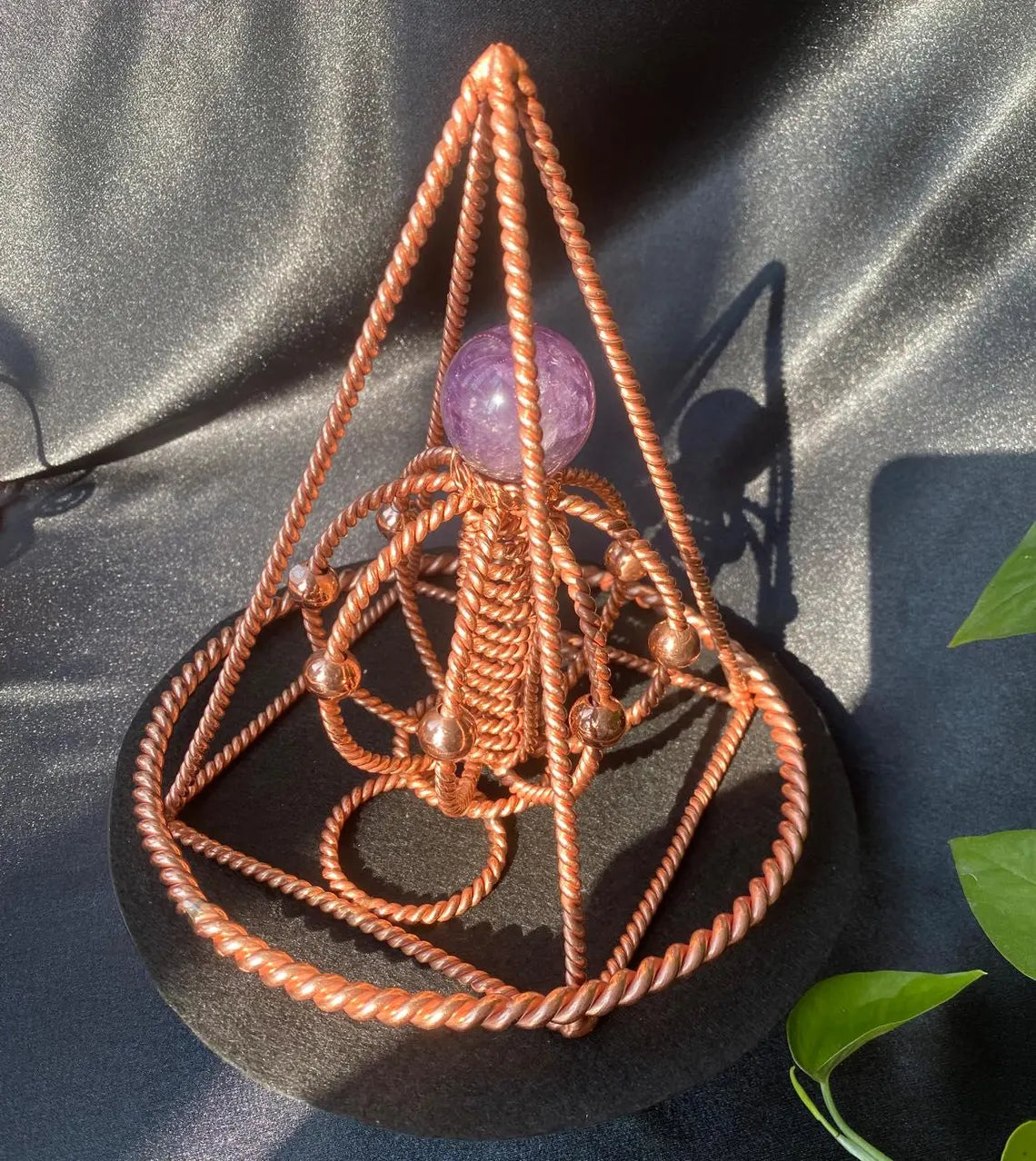 Tensor Pyramid with Amethyst Sphere