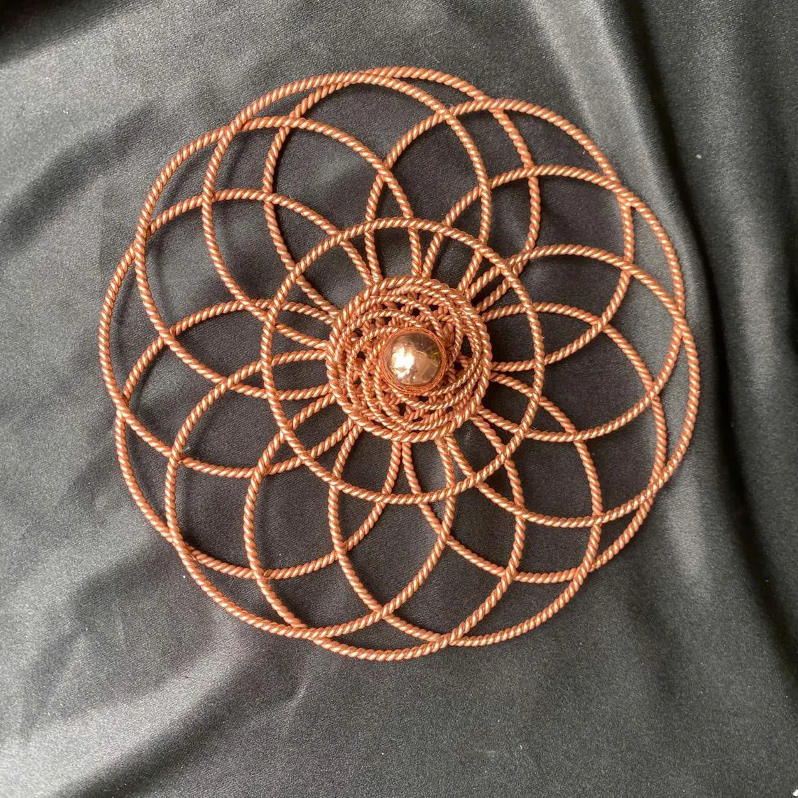 Flower of Life Tensor Ring Combine With 7 Chakra Crystals