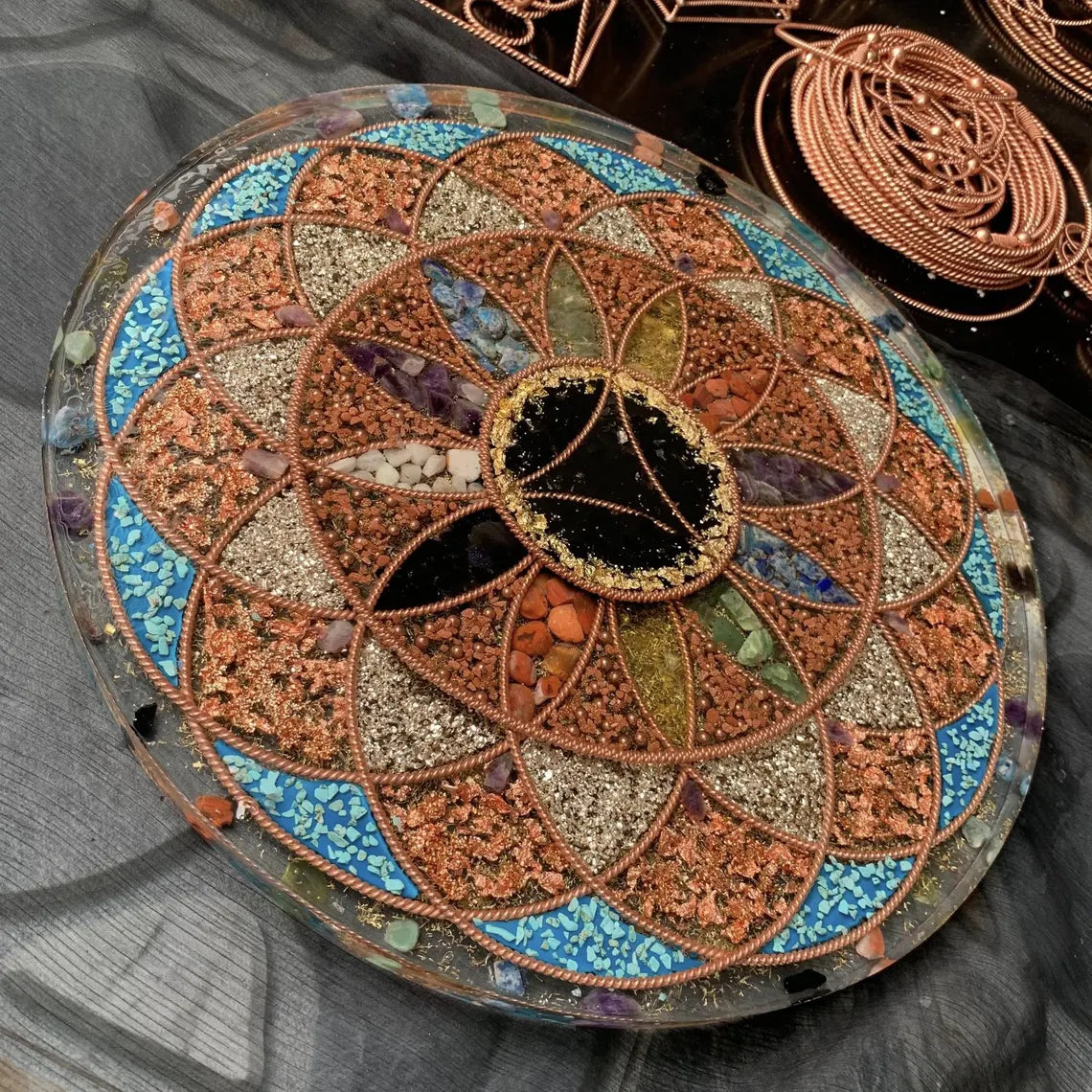 Cosmic Mandala Copper Disc 50cm