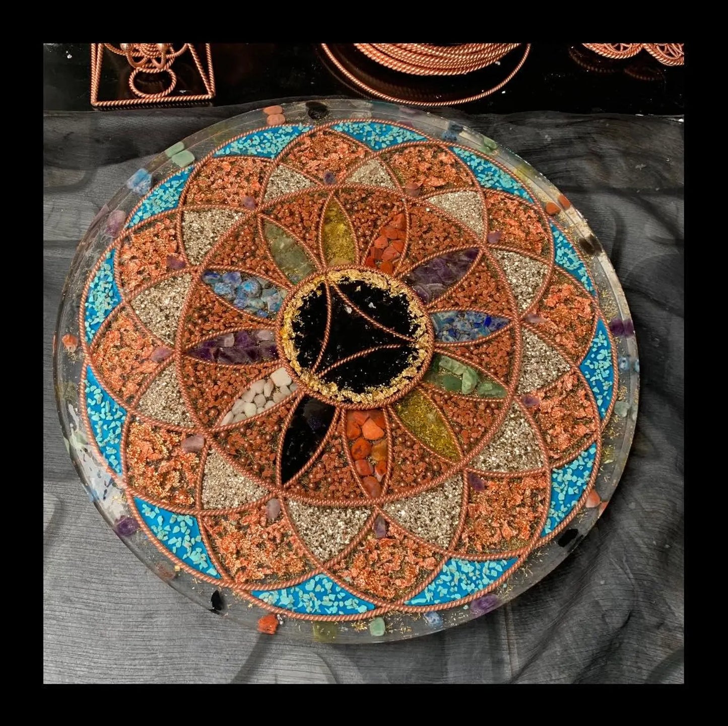 Cosmic Mandala Copper Disc 50cm
