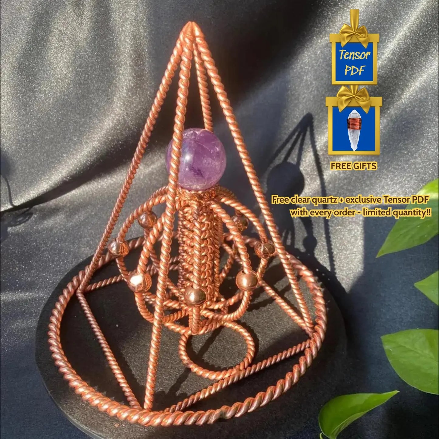 Tensor Pyramid with Amethyst Sphere