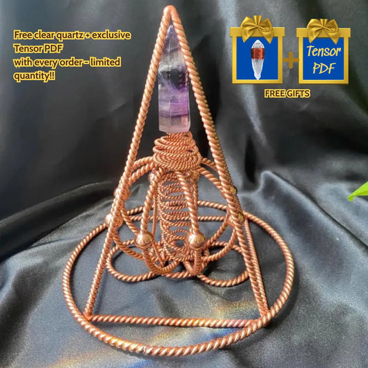 Rainbow Fluorite Copper Pyramid